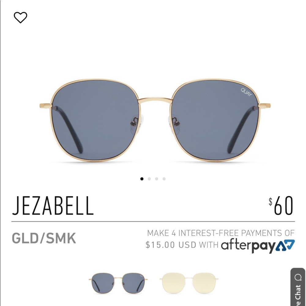 BRAND NEW NEVER BEEN WORN QUAY JEZABELL GOLD FRAME